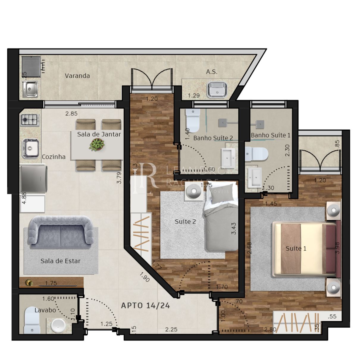 Apartamento, 1 quarto, 45 m² - Foto 14